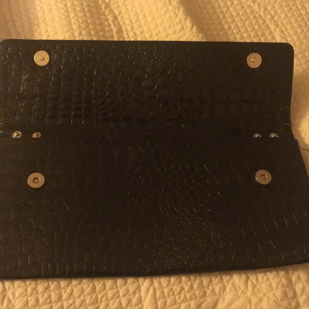 Long black clutch purse